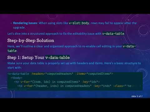 Solving the v-data-table Editability Issue in Vue 3 and Vuetify 3