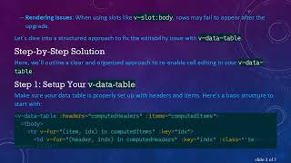 Solving the v-data-table Editability Issue in Vue 3 and Vuetify 3
