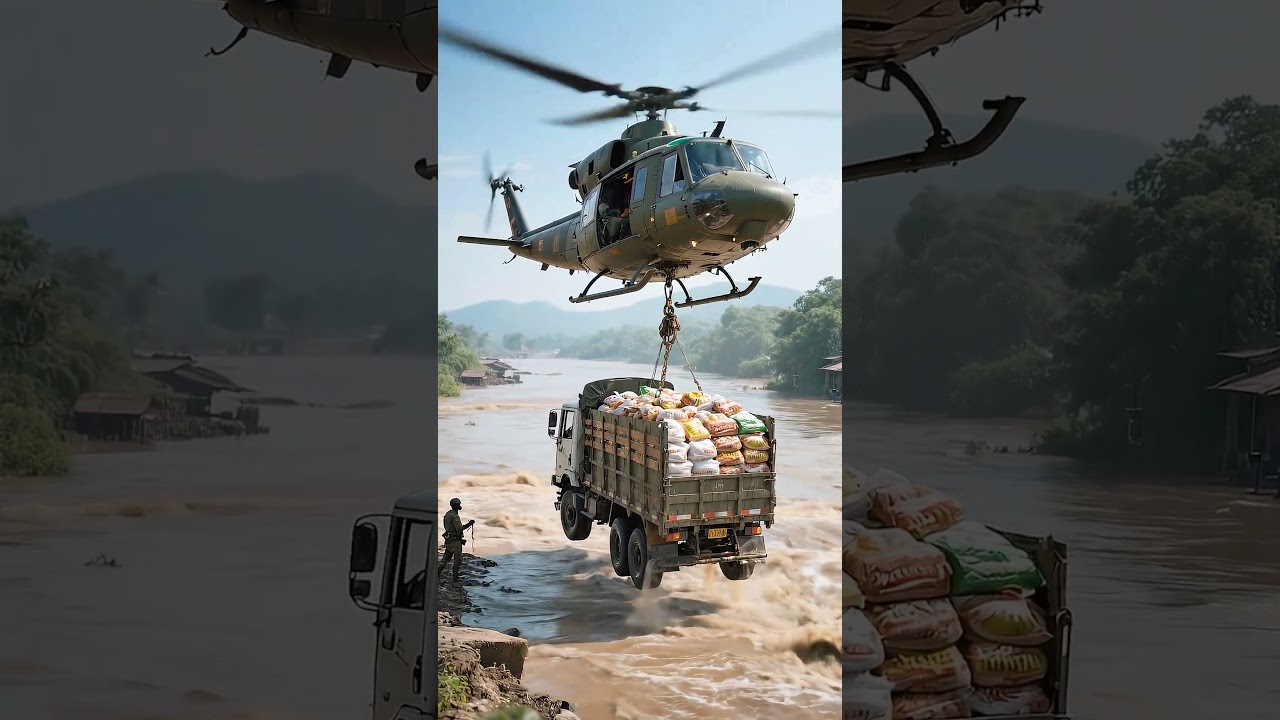 Incredible Rescue: Truck Pulled Out by Helicopter 