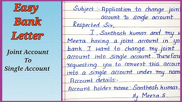 Application To Change Joint Account To Single Account