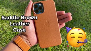 brown leather iphone 12 pro case