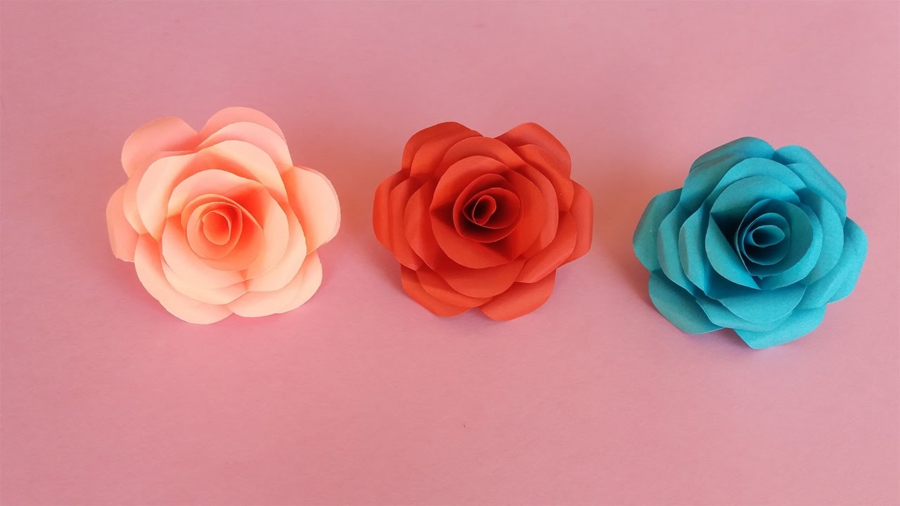 How To Make Realistic And Easy Paper Roses - YouTube