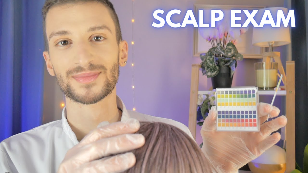 ASMR Scalp Exam pH Analysis, Hair Loss and Dandruff Treatment, Hair