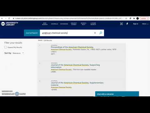 How to Browse Chemistry Journals Using the UIC Library