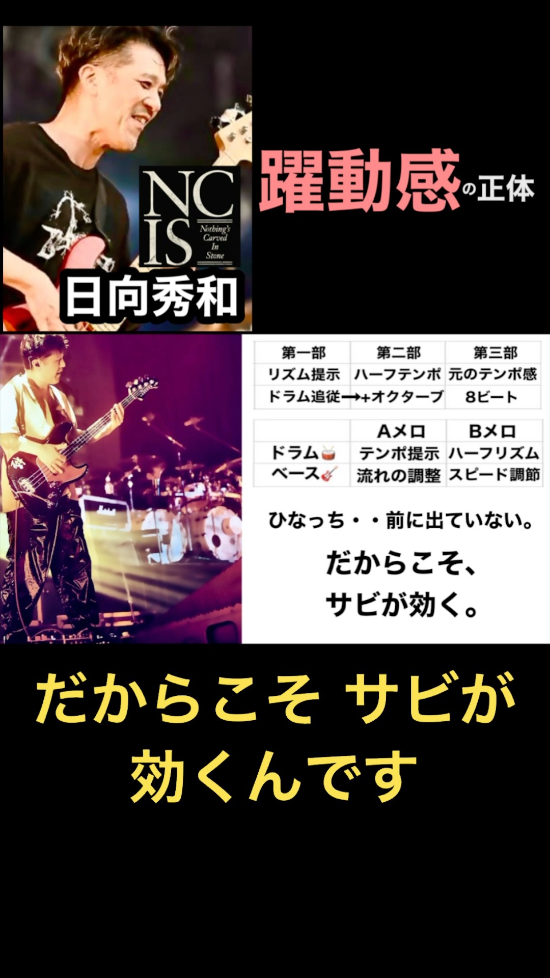 前に出ていないのに、一番曲を動かしている。これが、ひなっちのベース