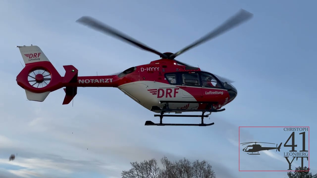 🚒🚁🚨[Christoph41 landet an der Station Leonberg]🚨🚁🚒