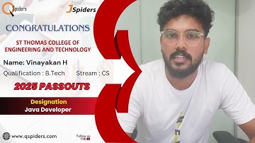 JSpiders Kochi Placement Success | Vinayakan H | Java Developer Journey