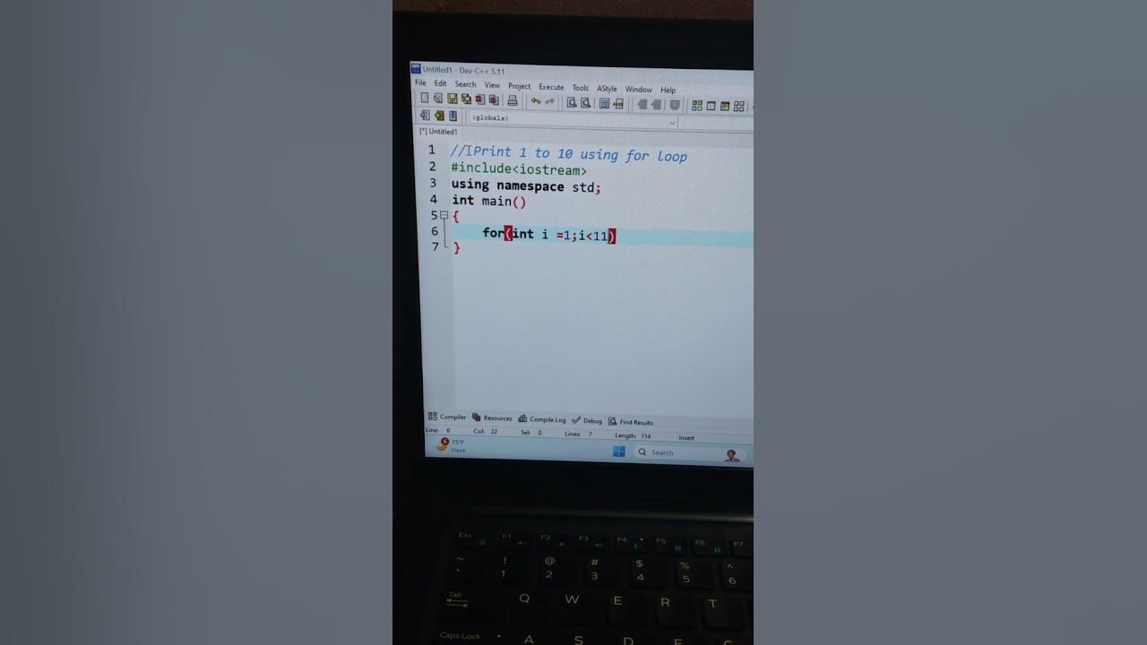 Print 1 to 10 using For Loop in C++ || Easy C++ Tutorial #shorts # ...