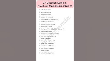 NIACL AO Mains GA Question#exam #competitive #shorts
