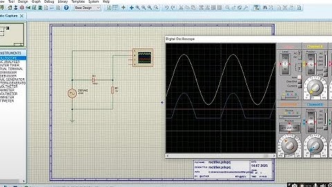 Proteus - circuit simulation of half wave rectifier