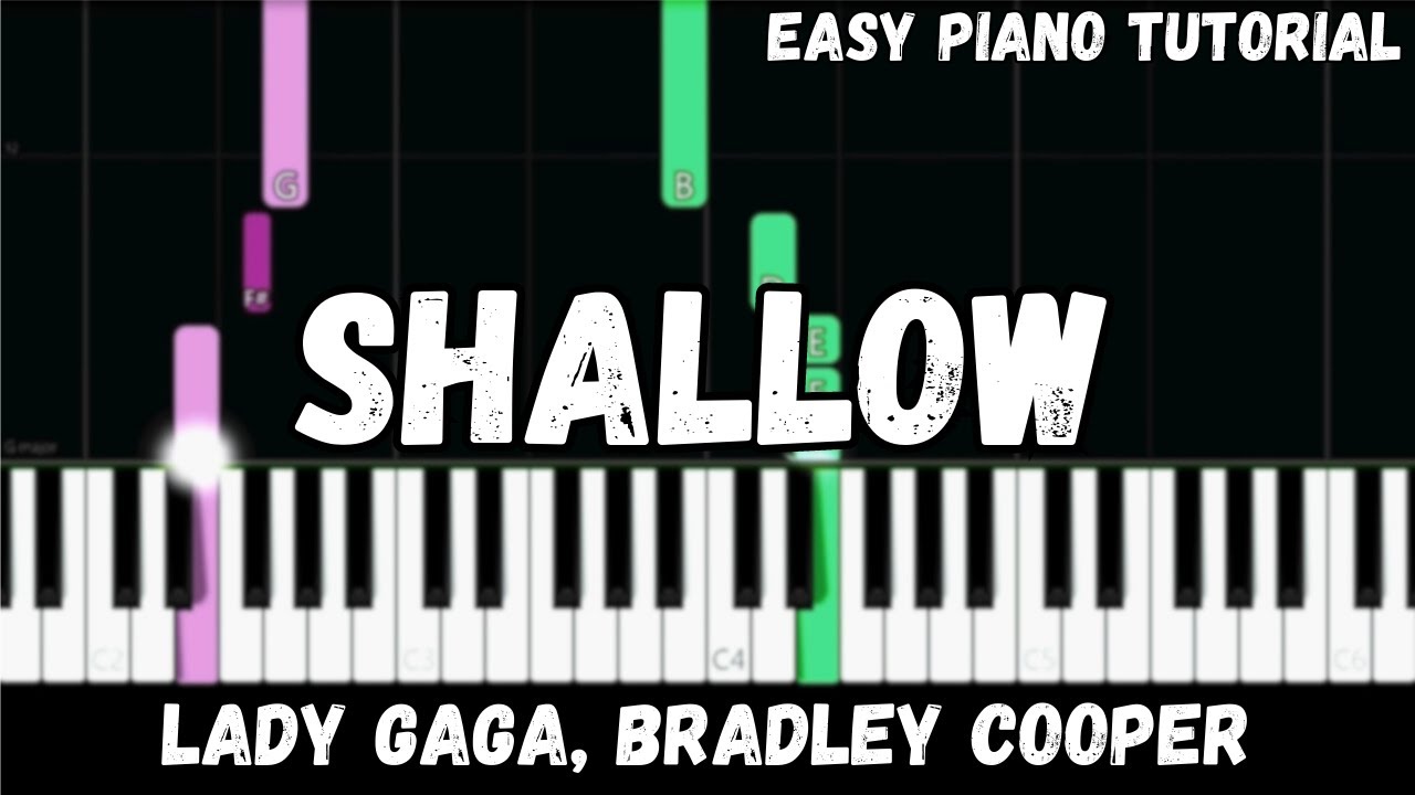 Lady Gaga Bradley Cooper   Shallow Easy Piano Tutorial