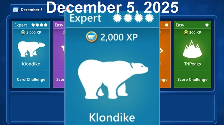 Microsoft Solitaire Collection - Klondike Expert / Profi - December 5, 2025 - Daily challenge