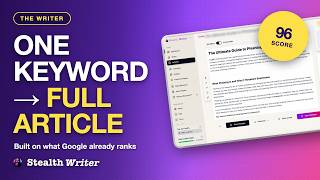 One Keyword → Ranking-Ready Article | StealthWriter Writer Full Walkthrough