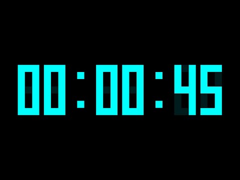 45 Seconds Countdown Timer with Alarm & Time Markers / Chapters - Digital Display - Blue