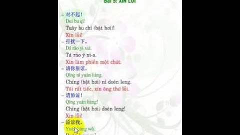 Tiếng Trung Giao tiếp-Bài 4 Cảm ơn và Xin lỗi