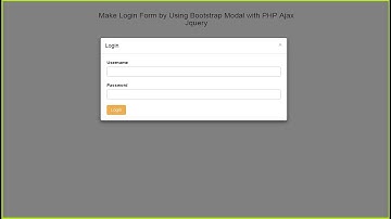 Make Login Form by Using Bootstrap Modal with PHP Ajax Jquery