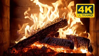 🔥 Crackling Fireplace 4K (12 HOURS). Fireplace with Burning Logs and Crackling Fire Sounds