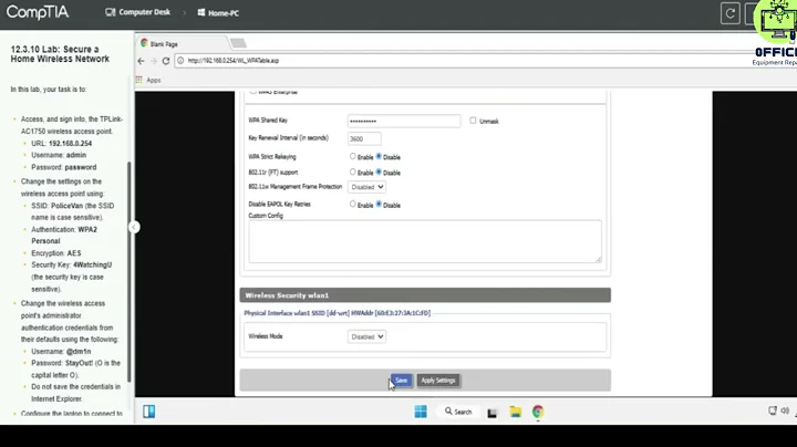 Testout Network+ 12.3.10 Lab Secure a Home Wireless Network   The Digital Doctor