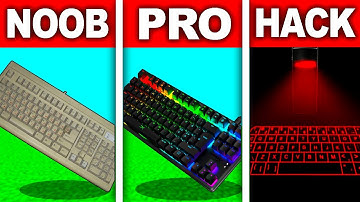 Noob vs Pro vs Hacker! Keyboard! Pixel Art
