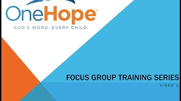 Focus Group Video 1: Intro & First Steps