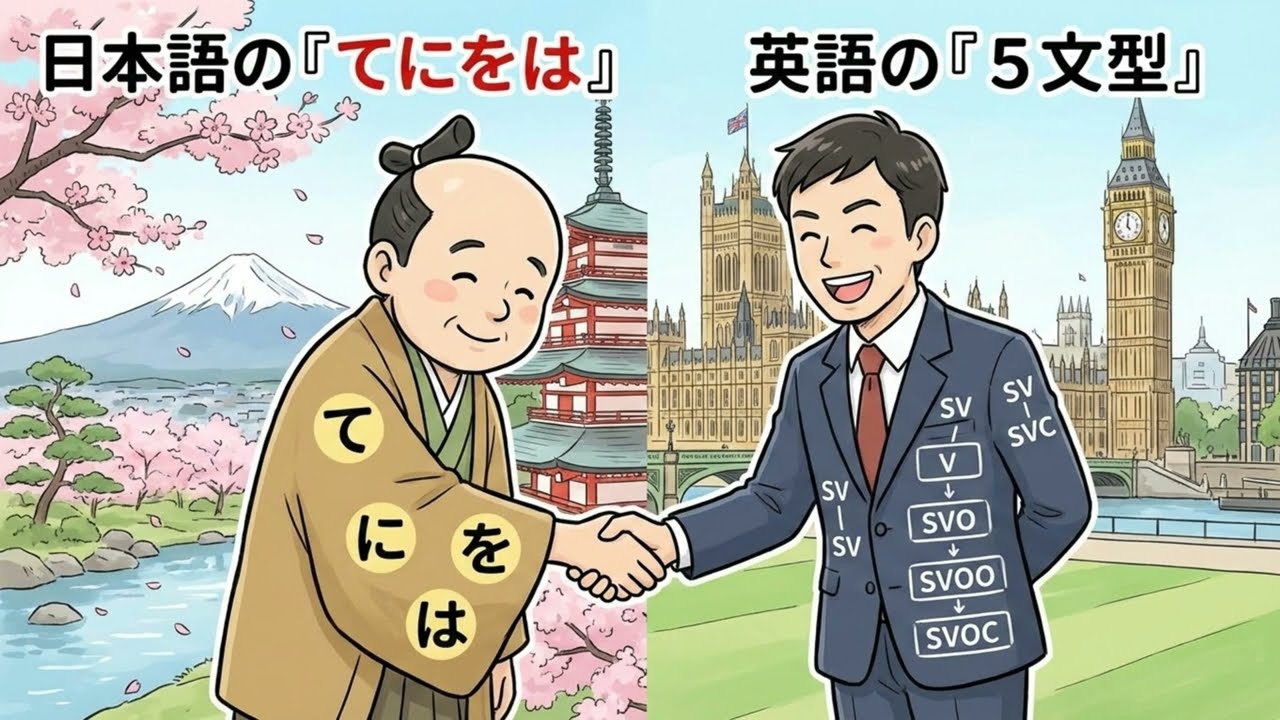 英語の『５文型』は、日本語の『てにをは』