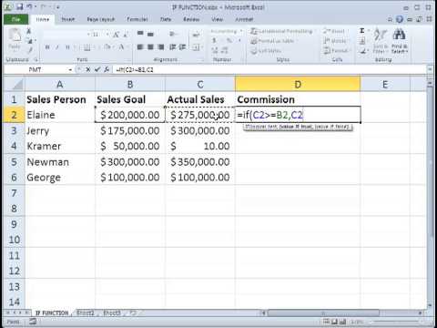 Excel 2010 - IF Function