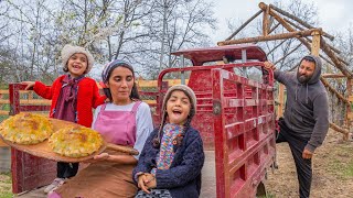 The Beginning of Spring in the Far Mountain Village, Cooking Uzbek Samsa WITHOUT AN OVEN