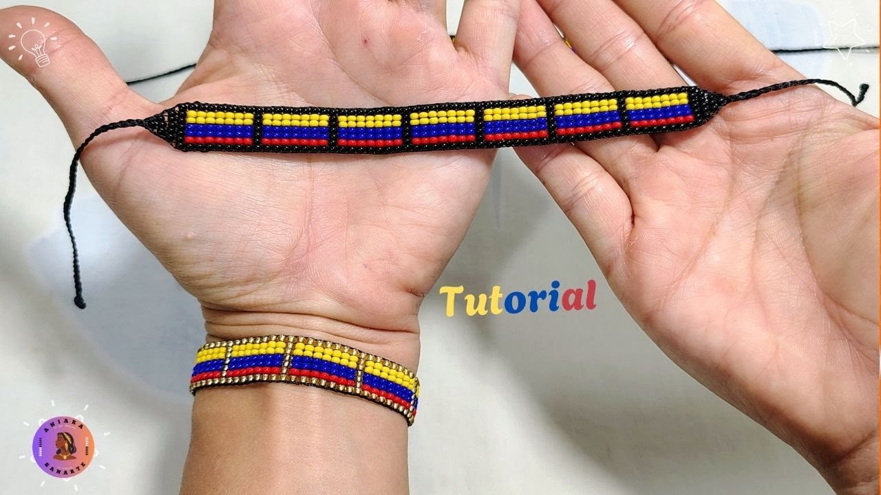 Como tejer manilla en mostacilla fácil (paso a paso)