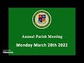 Annual Parish Meeting 28th March 2022