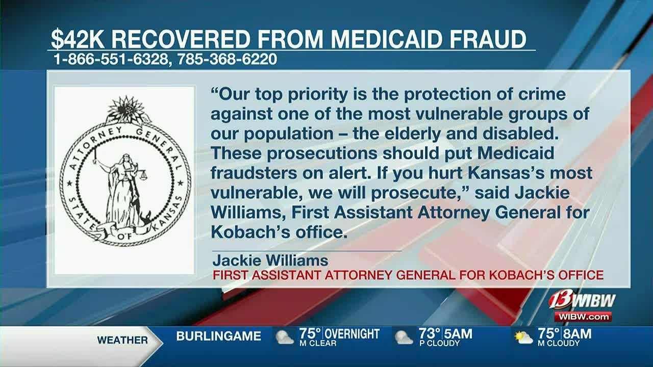 KS Attorney General’s Office recovers 42K from Medicaid fraud cases