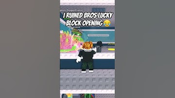 I ruined bros LUCKY BLOCK opening 🤣 #roblox #robloxshorts #stealabrainrot