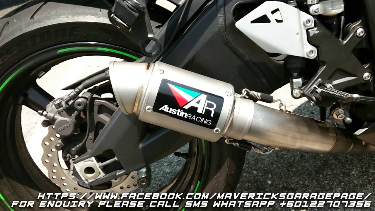 Kawasaki Zx10R Austin Racing Full Titanium Slip on - YouTube