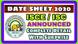 ICSE / ISC Date Sheet 2020 | ISC date Sheet 2020 Announced|ICSE date Sheet 2020|Cbse Date Sheet 2020