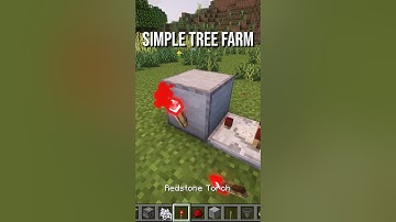 Easy Automatic Tree Farm  #minecraft #minecraftshorts #minecrafttutorial #gaming #redstone