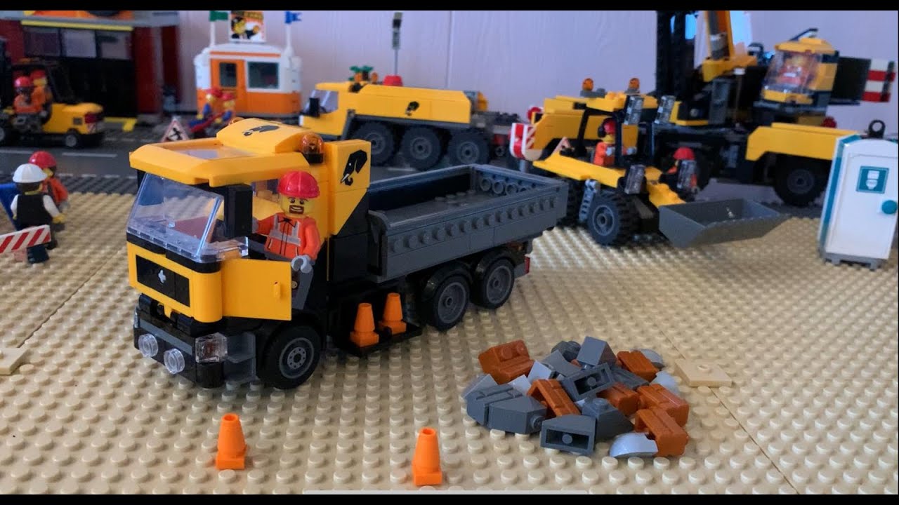 Самосвал Lego 60467 (модифицированная модель) с 3 осями и аэродинамическими панелями.