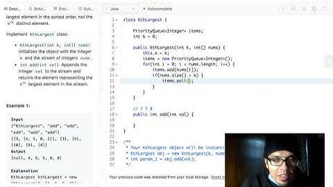 Leetcode 703 -  Kth Largest Element in a Stream