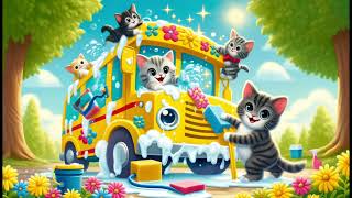 English  Kids Story Lesson From {The Meow Bus Big Wash} | English Practice | Read aloud