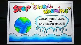 Cara menggambar poster global warming