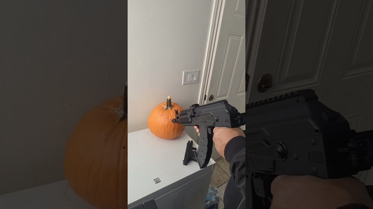 Tried to blow up the pumpkin with the 