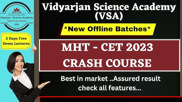 MHT CET 2023 I Crash Course l New Offline Batches with Many Features | Best Results