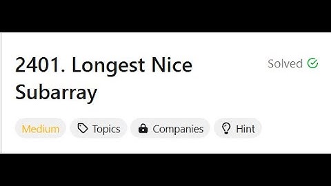 2401. Longest Nice Subarray | LeetCode | POTD | Bit Manipulation | Sliding Window