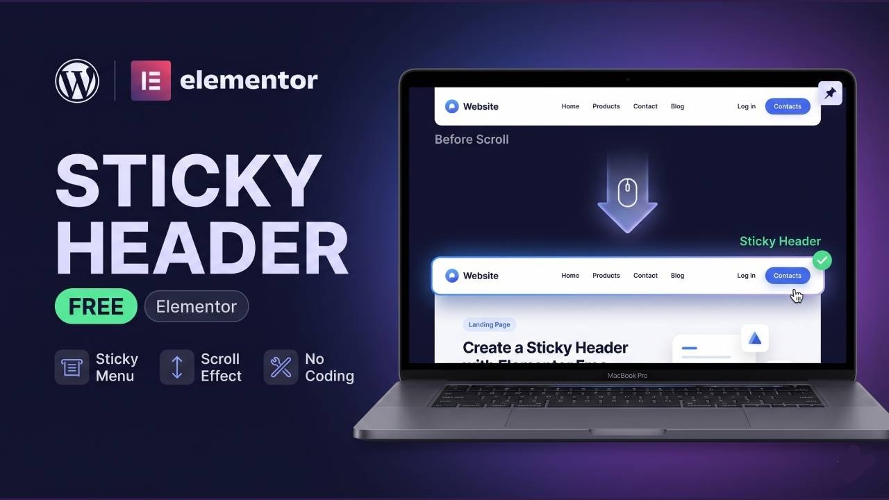How to Create a Sticky Header in WordPress Using Elementor FREE ...