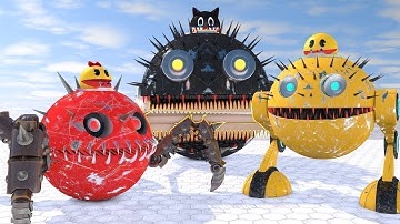 Pacman vs Monsters Compilation | Walking Robot Pacman & Spider Robot vs Shredder Robot Monster