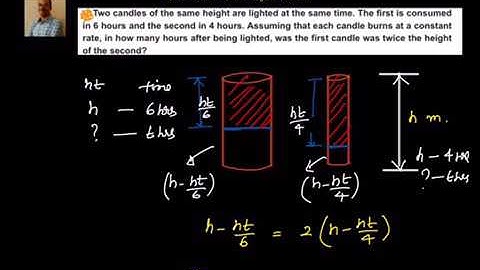 Competitive Exam Question: After how many hours first candle height was twice the second?