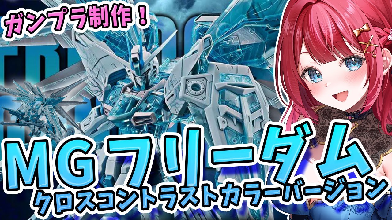 ガンプラ女子】実写🌸MGフリーダムガンダムver2.0 クロスコントラスト