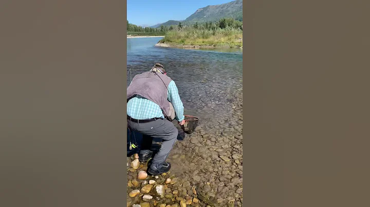 Scollard landing a trout on the Elk River