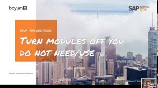 B1UP Tip: Turn modules off that you do not need or use