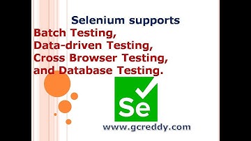 Selenium supports Batch Testing, Data-driven Testing, Cross Browser Testing, and Database Testing.