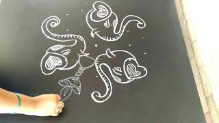 Pooja Special Kolam..ugadi Rangoli Designs...creative..deepam...7 To 4 Dots