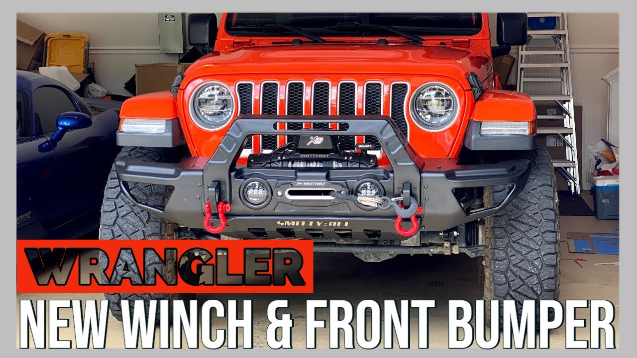 JL Jeep Wrangler - New Smittybilt Stryker bumper & XRC Gen3 12k lbs winch  install. Looks amazing!!! - YouTube
